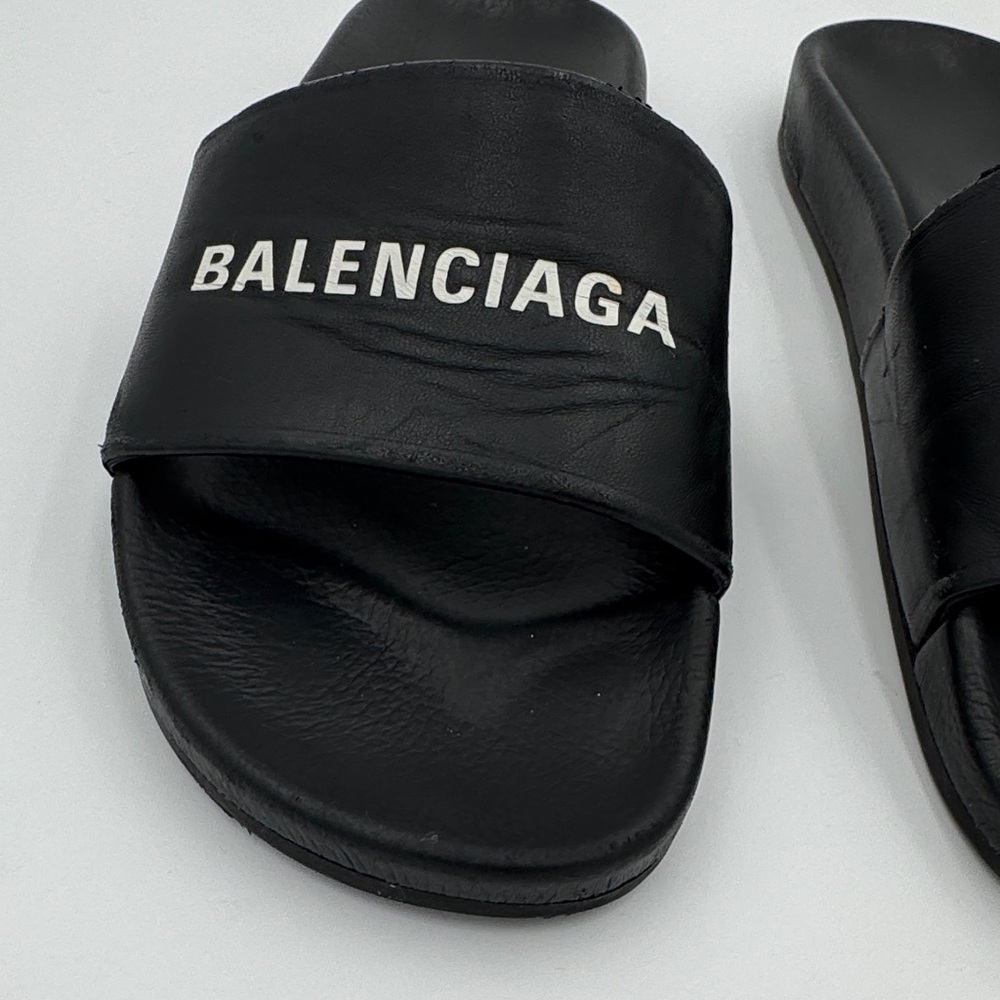 Balenciaga Black Logo Slides - Picture 3 of 6